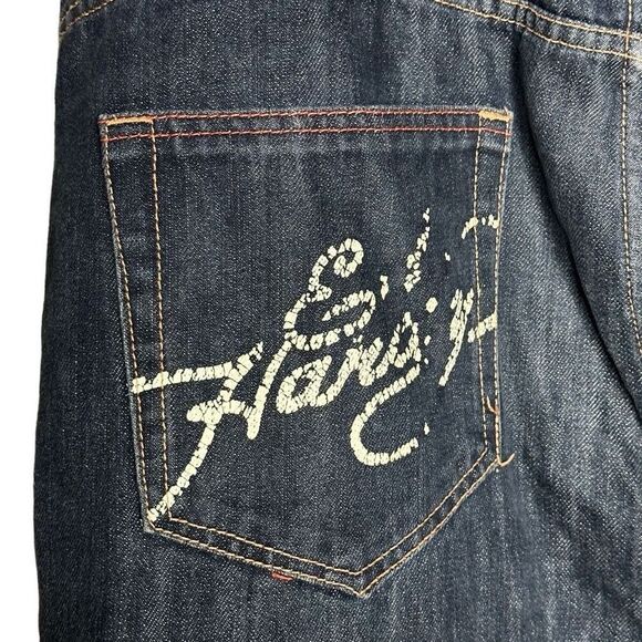 VTG Ed Hardy Denim Button Front Jeans Loose Fit Wide Leg By Christian Audigier S - Picture 8 of 9